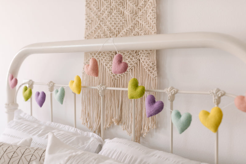 Easter Hearts Handmade Felt Garland