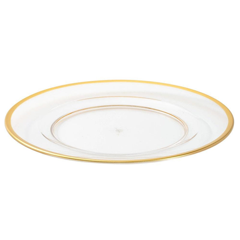 Acrylic Plate Charger in Clear with Gold Rim - 1 Each 3