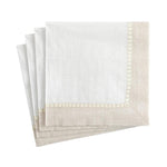 Linen Border Paper Cocktail Napkins in Natural - 20 Per Package 1