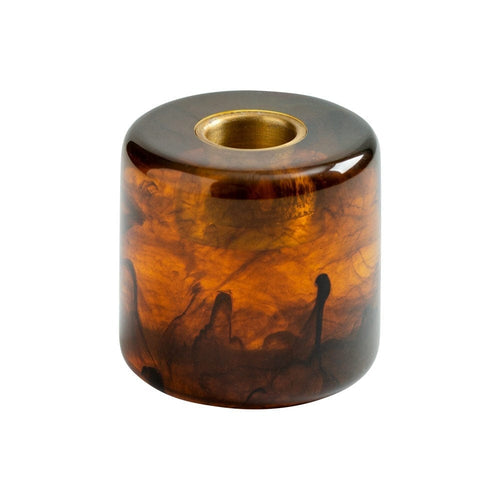 Cylinder Resin Candleholder in Tortoiseshell - 1 Each 1