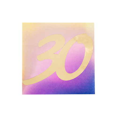 Milestone Dirty "30" Ombre Cocktail Napkins, Pack of 20