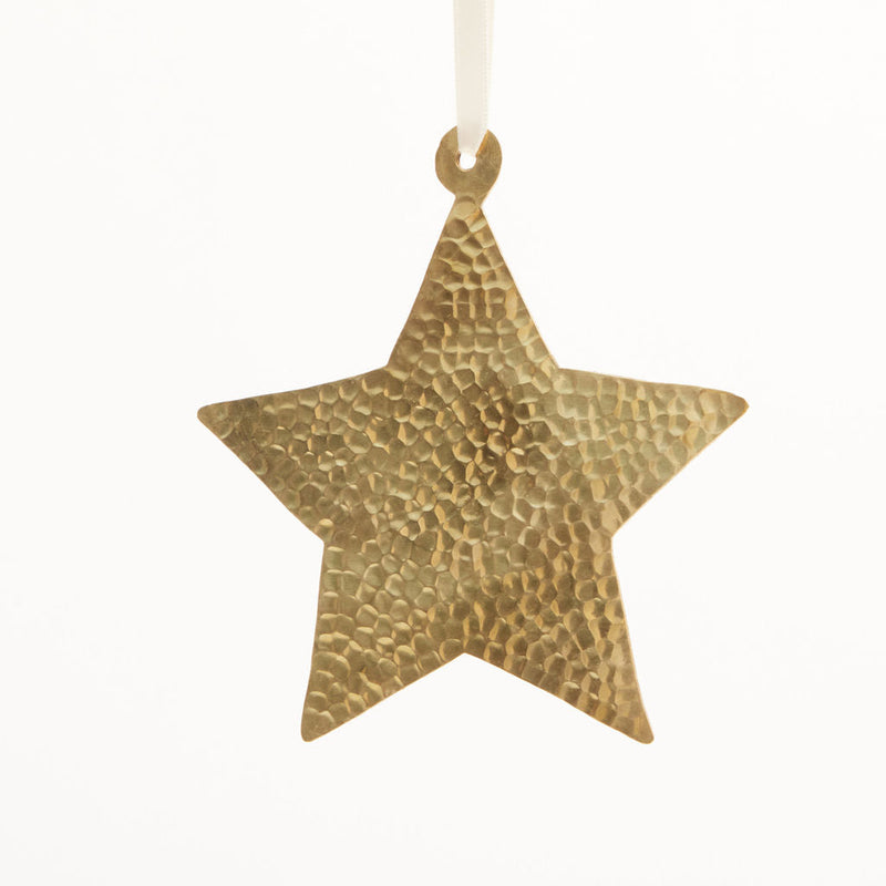 Hammered Brass Star Ornament