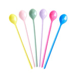 Multicolored Melamine Latte Spoon, Set of 6