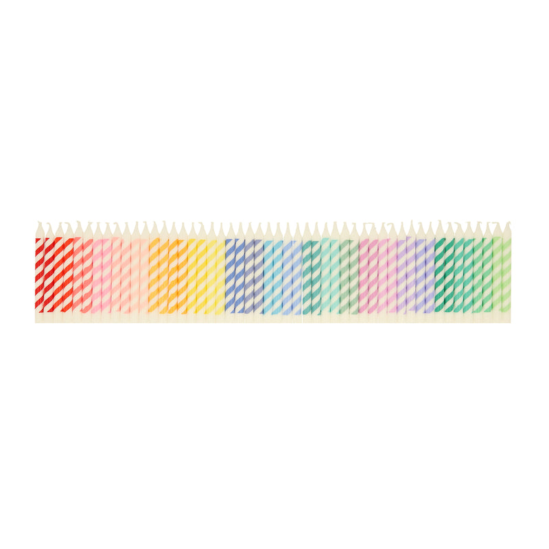 Rainbow Striped Mini Candles, Pack of 50