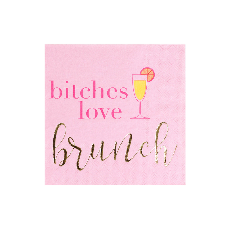 "Bitches Love Brunch" Witty Cocktail Napkins, Pack of 20