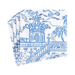 Pagoda Toile Paper Cocktail Napkins in Blue - 20 Per Package 1