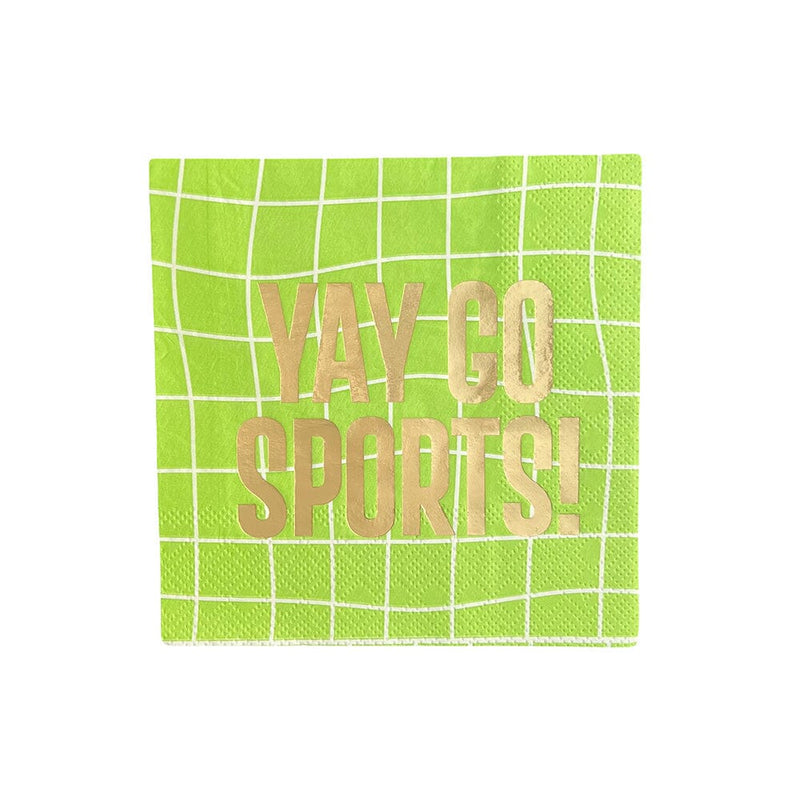 "Yay Go Sports" Witty Cocktail Napkins, Pack of 20