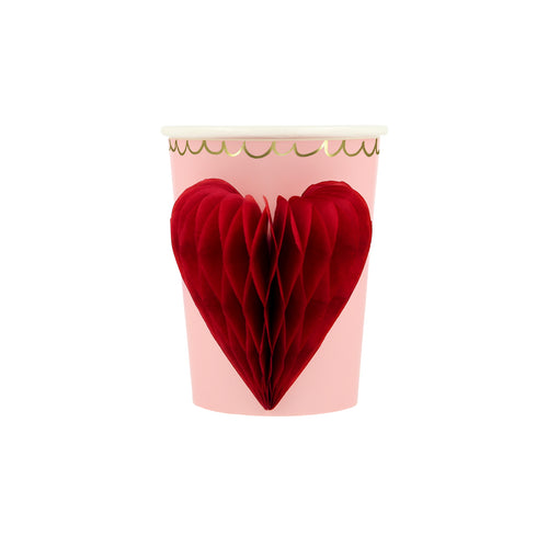 Honeycomb Heart Cups, Pack of 8