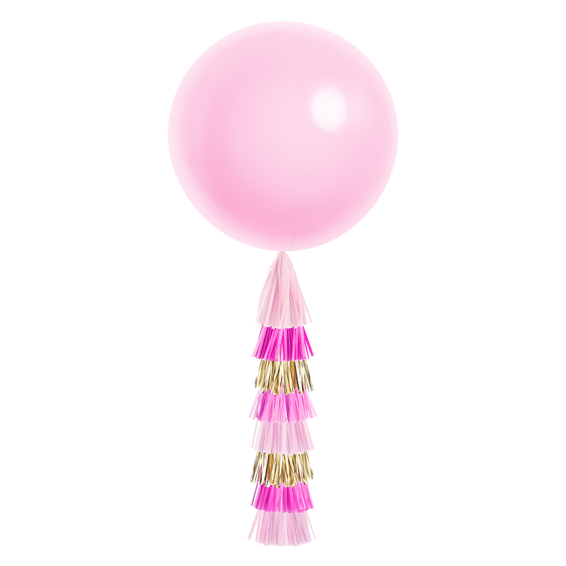 Jumbo Balloon & Tassel Tail - Pink Party