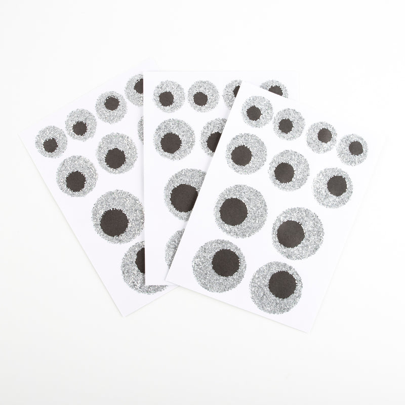 Eco Glitter Eyeball Stickers, 8 Sheets