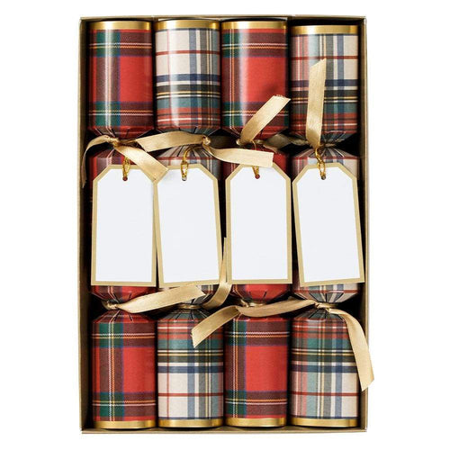 Stewart Tartan Celebration Christmas Crackers - 8 Per Box