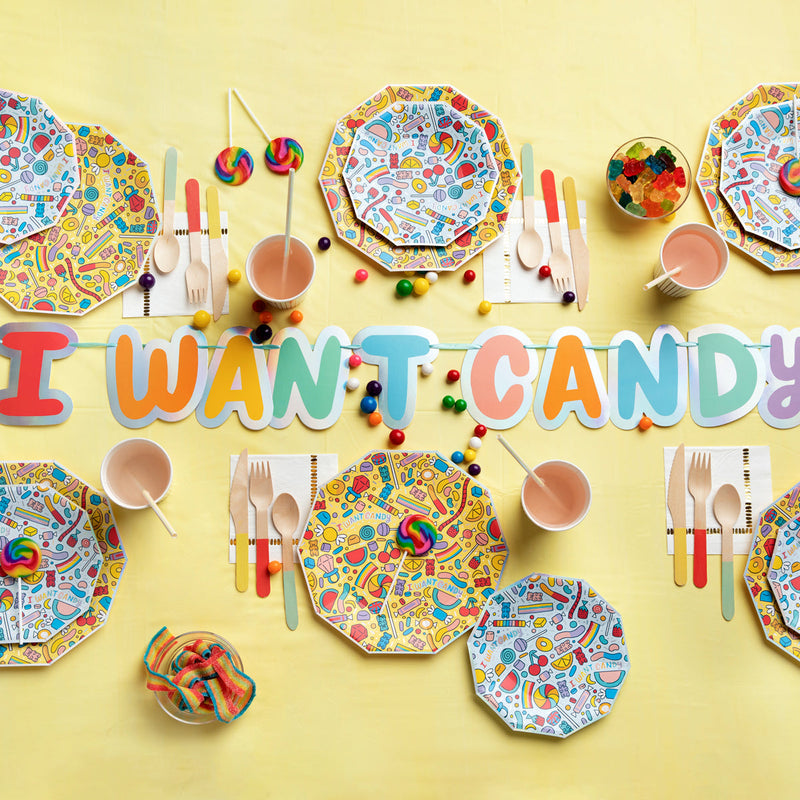 I Want Candy Large Plates (10 per pack)
