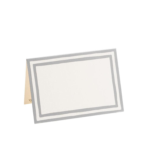 Caspari Border Stripe Place Cards in Silver Foil - 8 Per Package 80946P