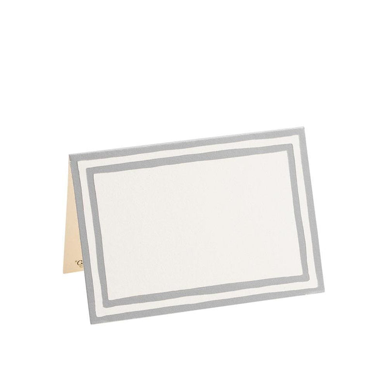 Caspari Border Stripe Place Cards in Silver Foil - 8 Per Package 80946P