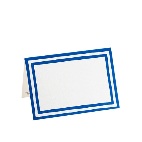 Caspari Border Stripe Place Cards in Blue Foil - 8 Per Package 80948P