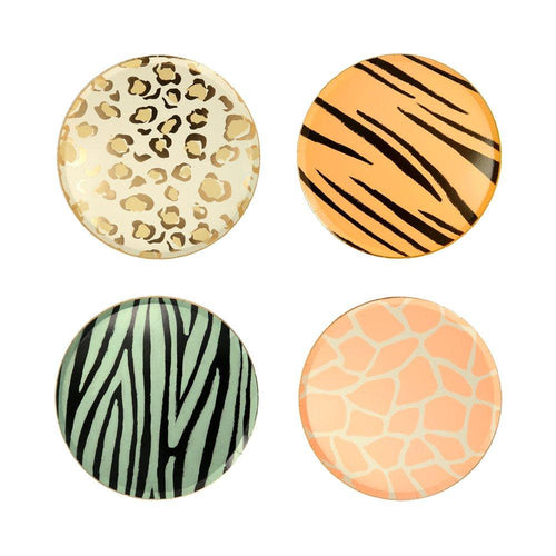 Safari Animal Print Side Plates, Pack of 8