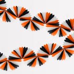 Black & Orange Stripe Honeycomb Garland