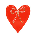 Heart With Bow Plates, Pack of 8