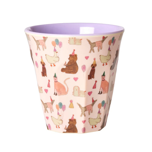 Soft Pink Party Animal Print Medium Melamine Cup
