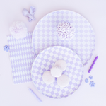 Check It! Purple Posse Dessert Plates, Pack of 8