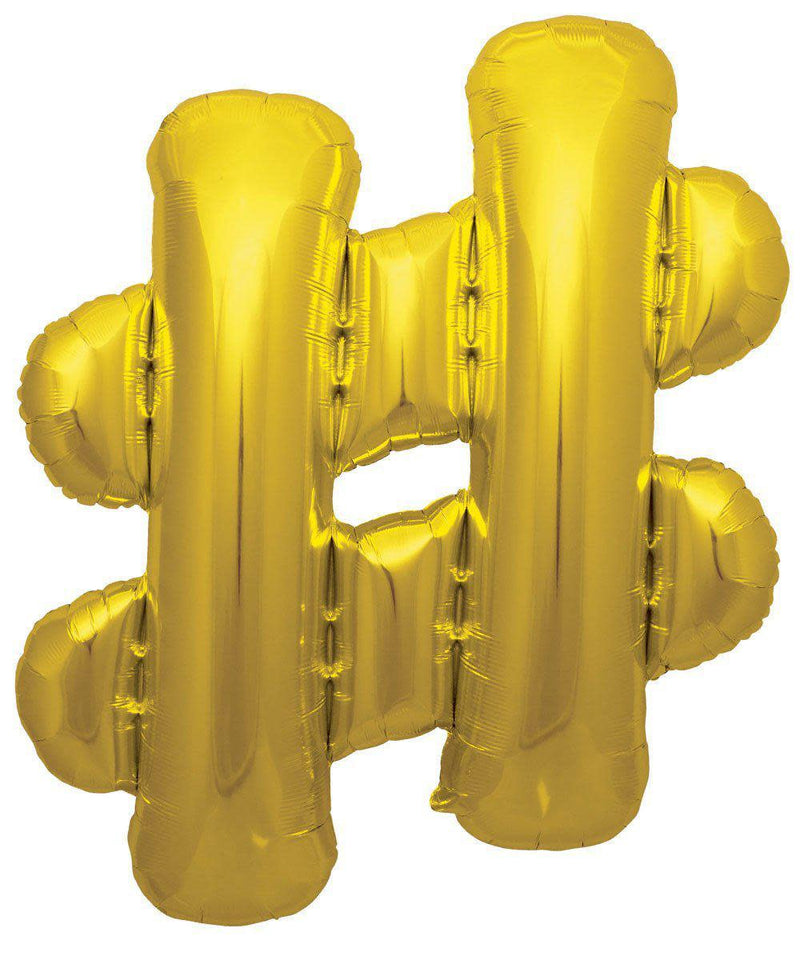 34" Gold Alphabet Balloons (A-Z, &, #)