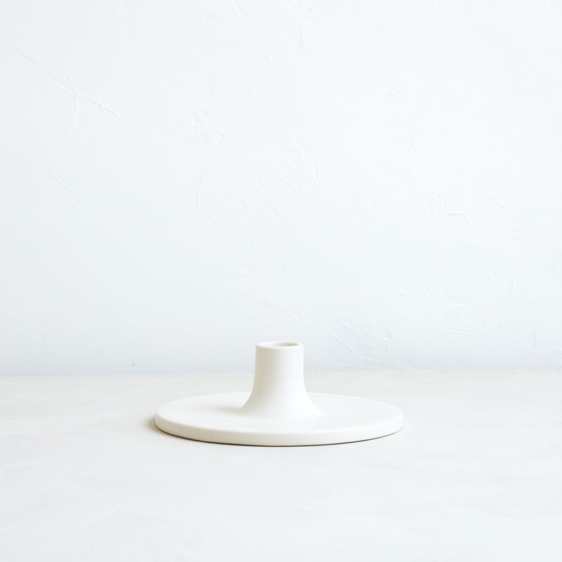 Ceramic Taper Holder, Matte White