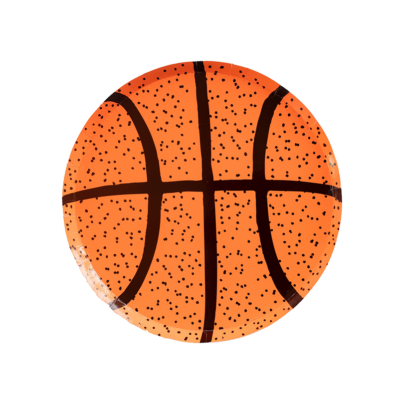 Good Sport Small Basketball Plates, Pack  of 8