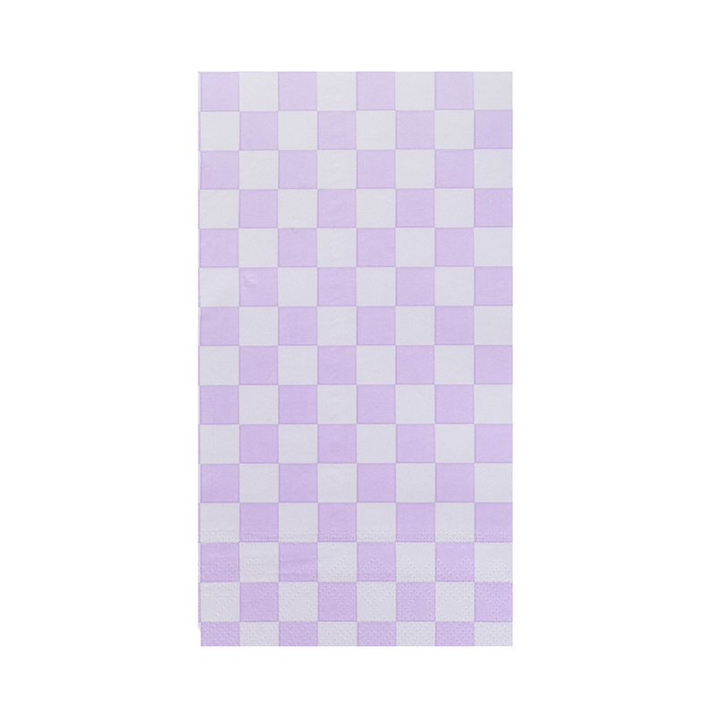 Check It! Purple Posse Check Guest Napkins, Pack of 16