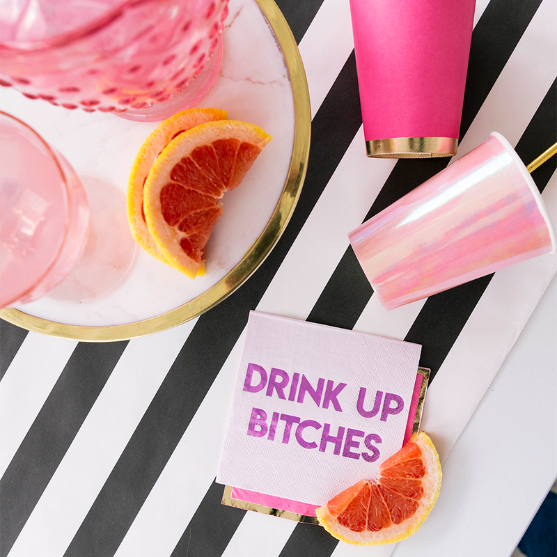 "Drink Up Bitches" Witty Cocktail Napkins, Pack of 20