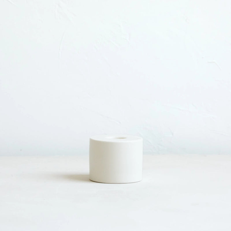 Petite Ceramic Taper Holder, Matte White