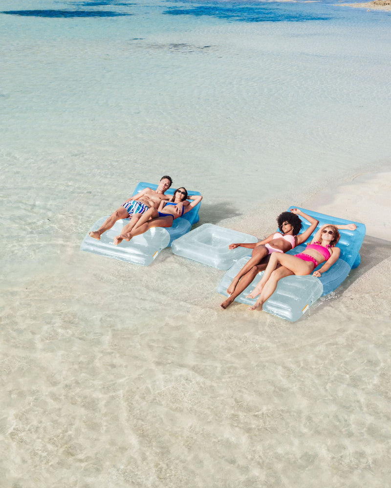 Clear Blue Chaise Lounger Pool Float - 2 Pack