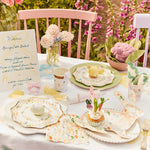 Elegant Floral Dinner Plates, Pack of 8