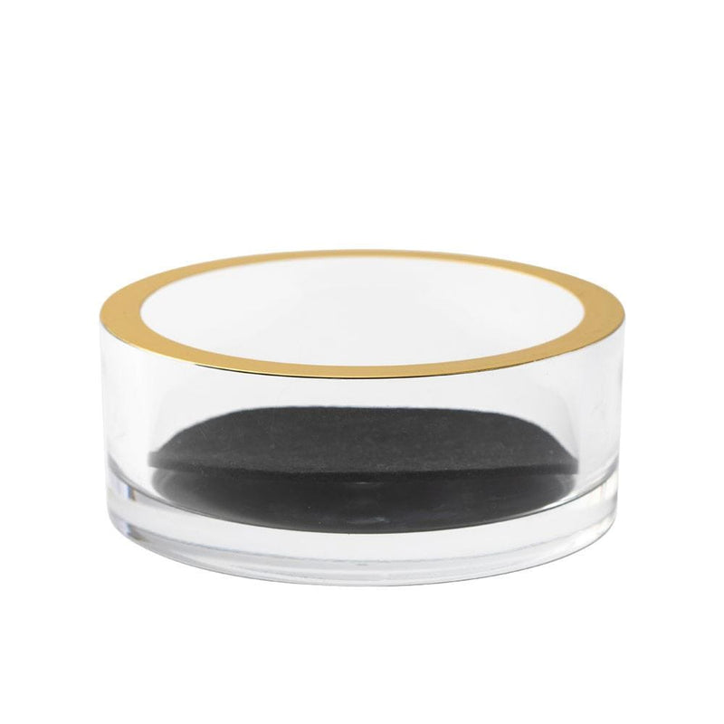 Acrylic Wine Bottle Coaster in Clear with Gold Rim - 1 Each 3