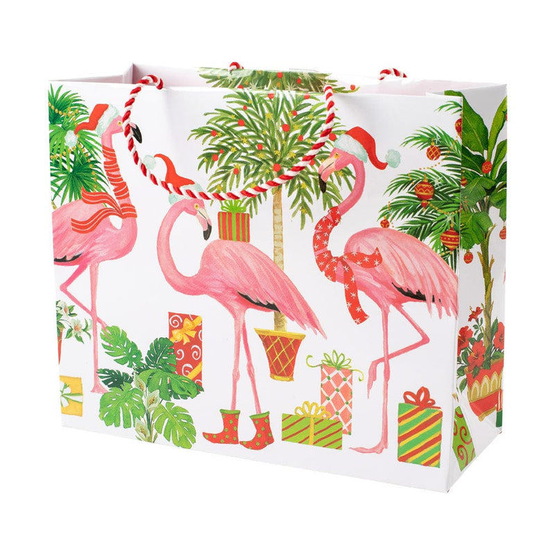 Christmas Flamingos Large Gift Bag - 4 Each