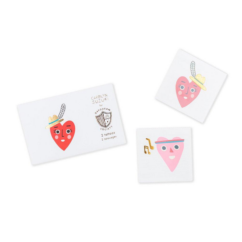 Heartbeat Gang Temporary Tattoos, Pack of 2