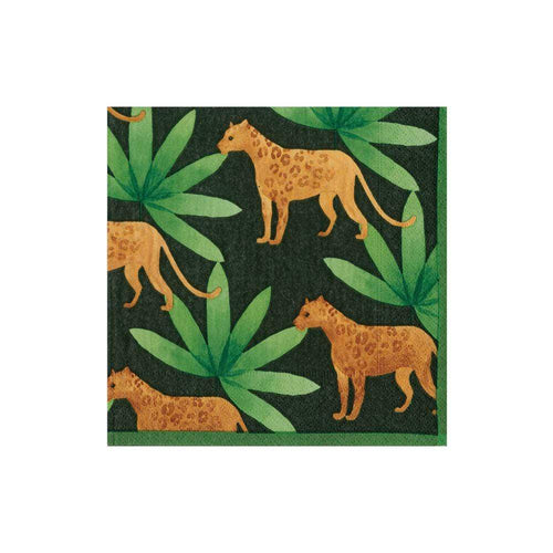 Panthera Paper Cocktail Napkins in Green - 20 Per Package 1
