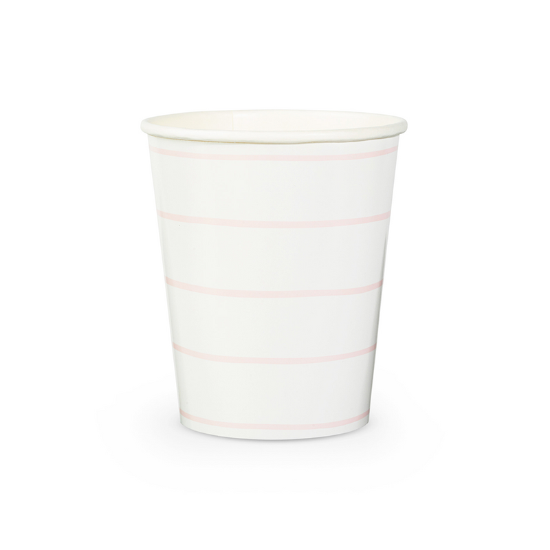 Blush Frenchie Striped 9 oz Cups, Pack of 8