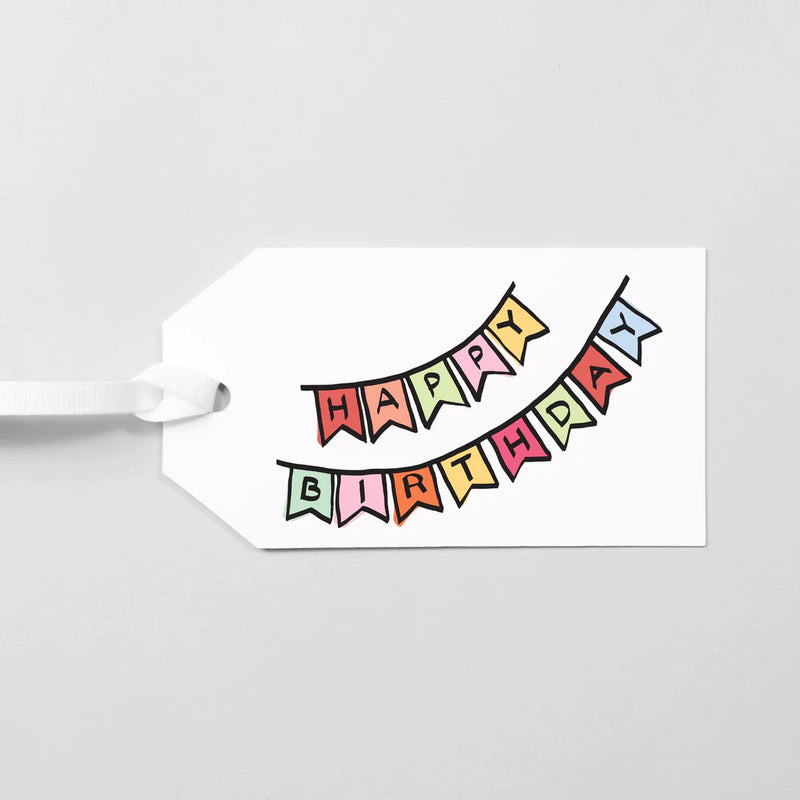Products Birthday Banner Gift Tags, Set of 12