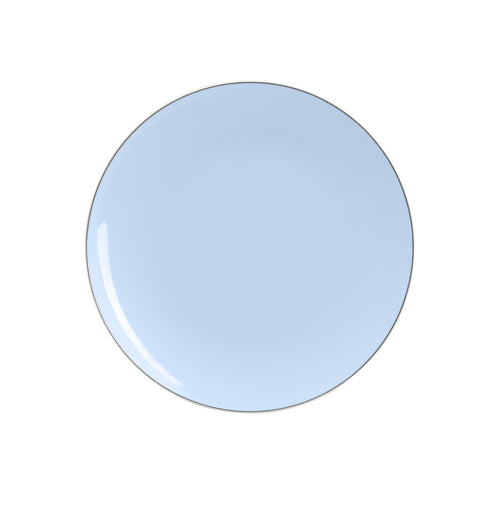 Ice Blue & Silver Salad/Dessert Plates, Pack of 10