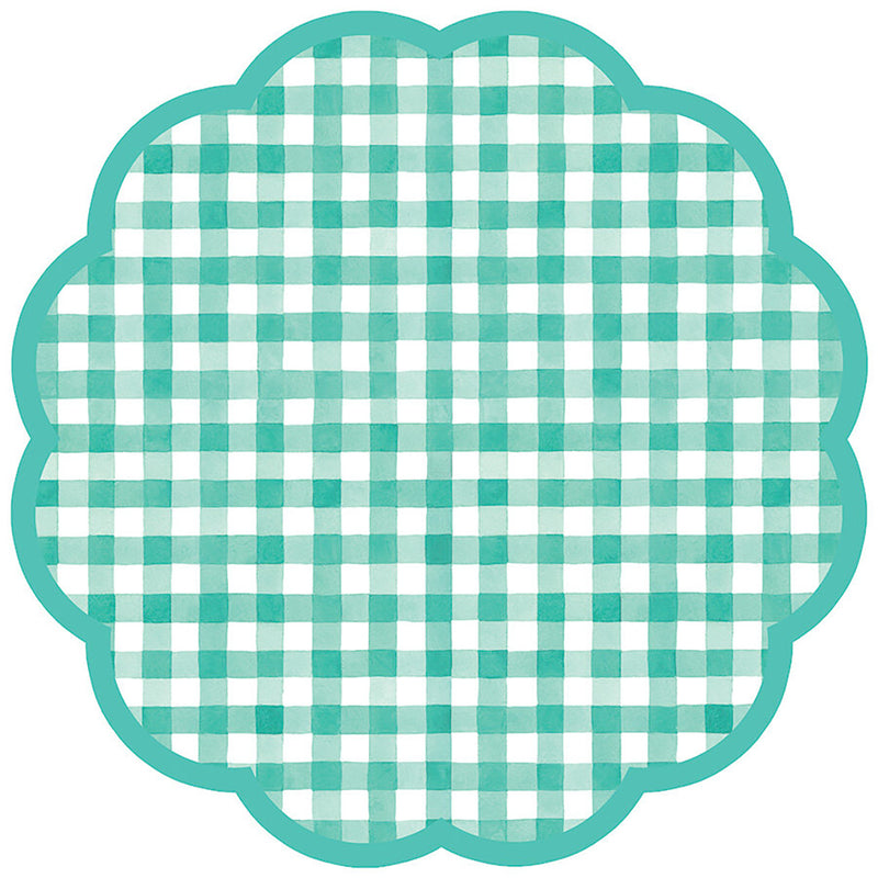 Gingham Scalloped Paper Placemats, Pack of 24