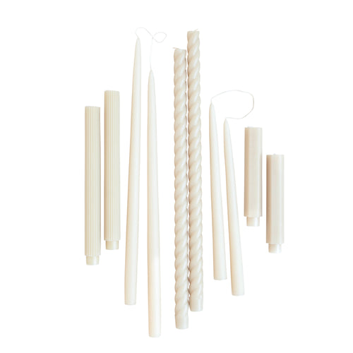 Parchment Mixed Tapers, Set of 10