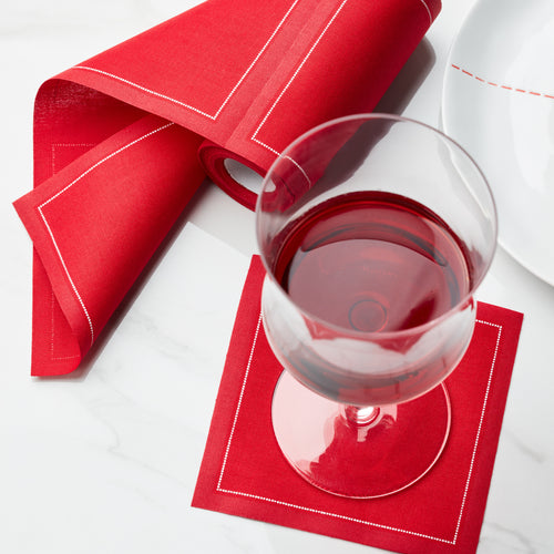 Red Cocktail Napkin, Roll of 50