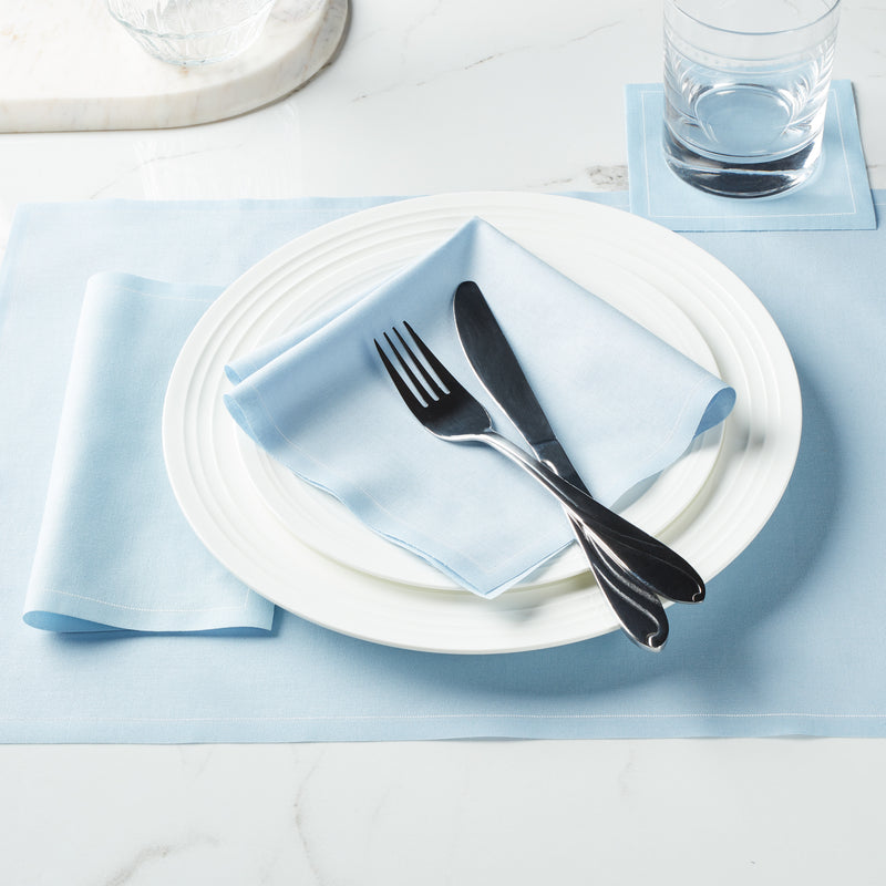 Foggy Blue Dinner Napkin, Roll of 12