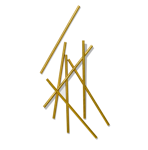 Metallic Gold Paper Straws (25 per pack)