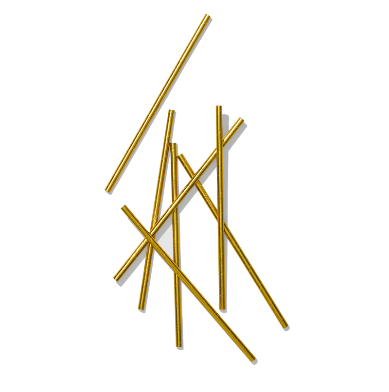 Metallic Gold Paper Straws (25 per pack)