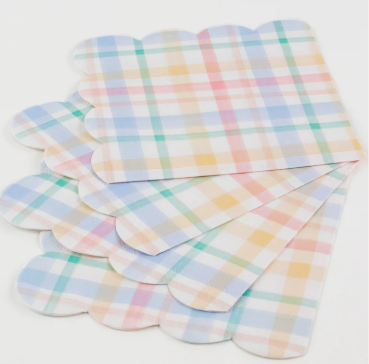 Plaid Pattern Large Napkins, Pack of 16