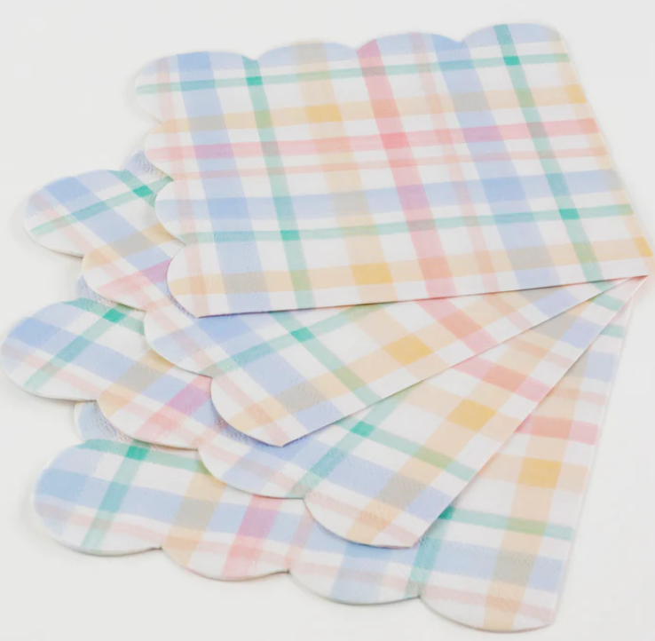 Plaid Pattern Small Napkins, Pack of 16