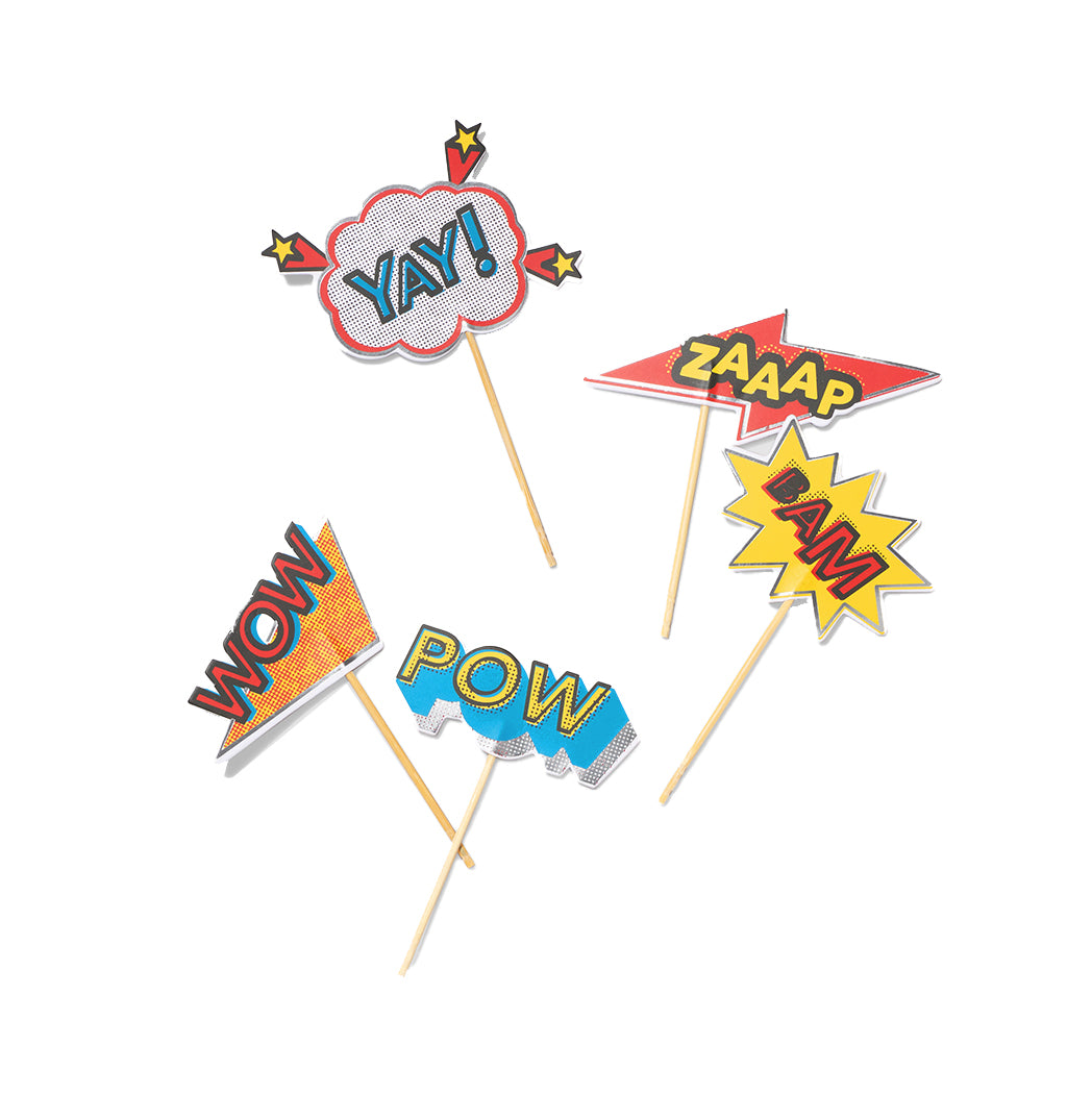 Bam! Zaaap! Pow! Mini Toppers (10 per pack) | Paperless Post Party Shop