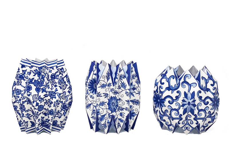Chinoiserie Vase Wraps, Set of 3