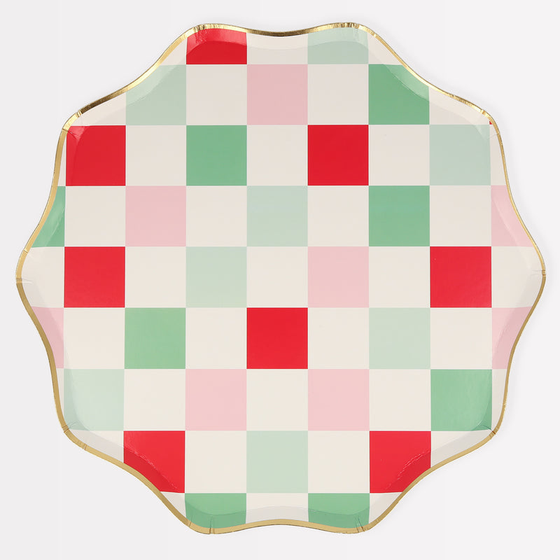 Multi Check Dinner Plates